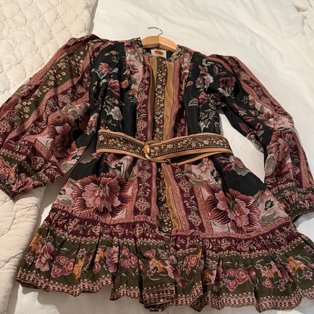 FARM Rio Black and Pink Floral Dress